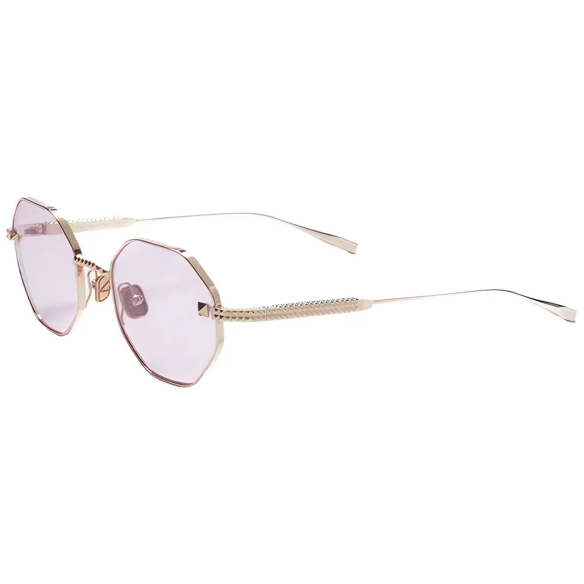 Valentino V-stud Women`s Gold-tone Titanium Sunglasses - VLX-122A-52 - Japan