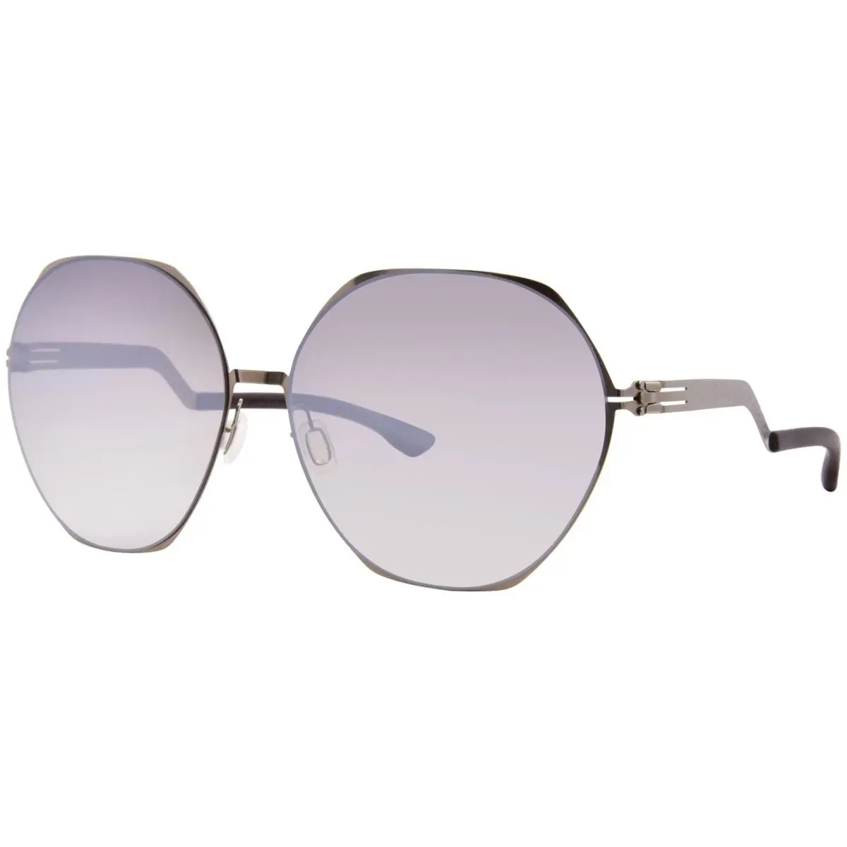 Ic Berlin Ku`damm Sunglasses Women`s Shiny Bronze/light Grey Square Shape 66mm by ic! berlin