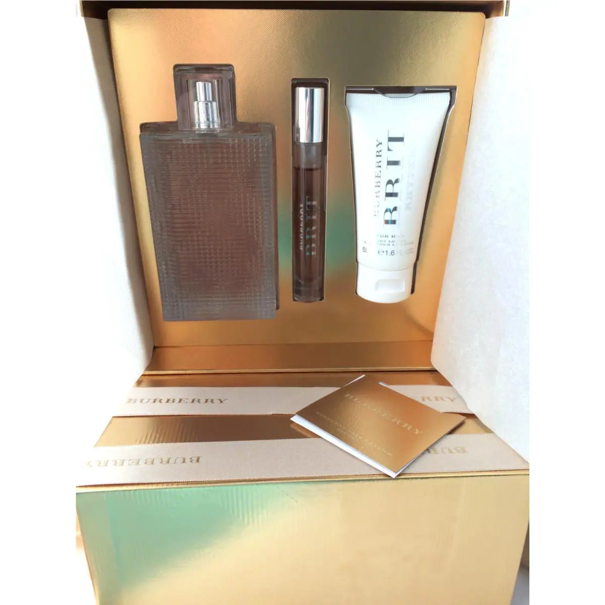 Burberry Brit Rhythm Perfume Women Gift Sets: 3oz Edt Spray+1.6oz BL+0.25oz Edt