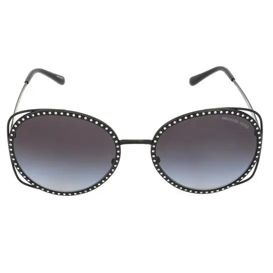 Michael Kors Woman Round Sunglasses MK1118B 10058G Black/grey Gradient 57mm