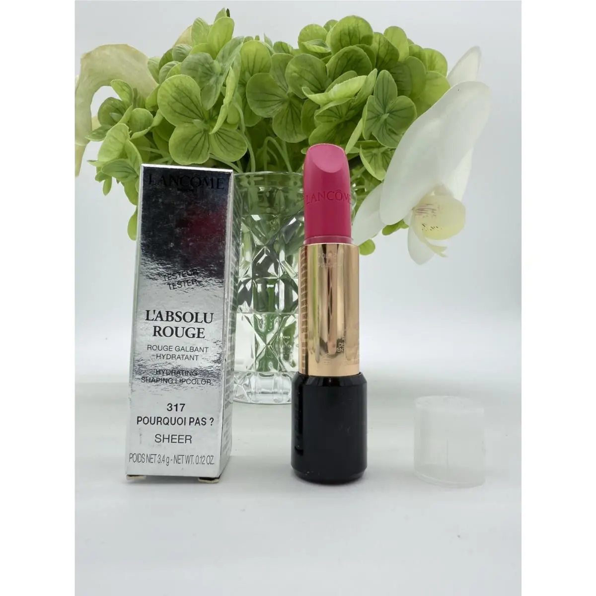 Clearcap Lancome L`absolue Rouge Lipstick Lip Color 317 Pourquoi Pas Sheer