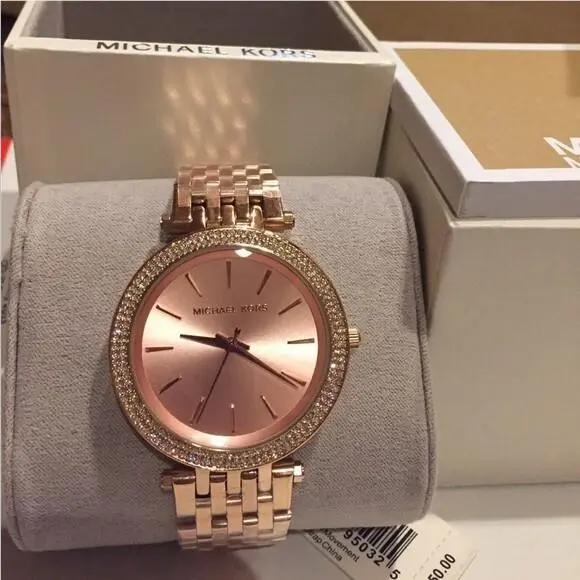 Michael Kors Darci Rose Gold Tone Stainless Steel MK3192 Women Glitz Watch 8807