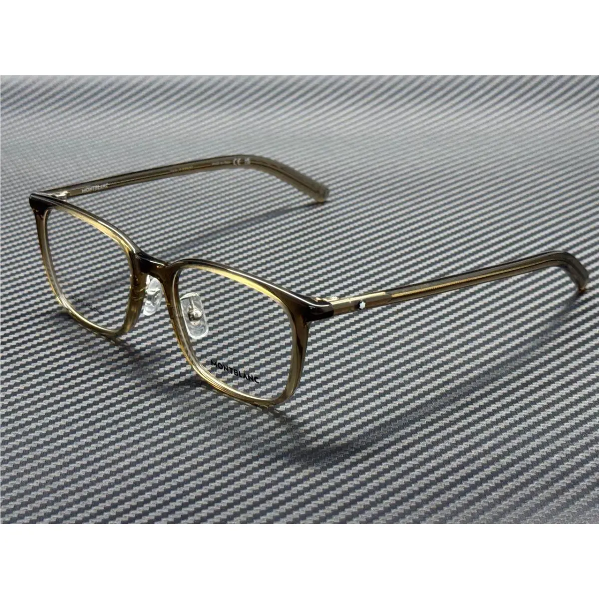 Montblanc Mont Blanc MB0418OJ 004 Brown Transparent Men`s 53 mm Eyeglasses