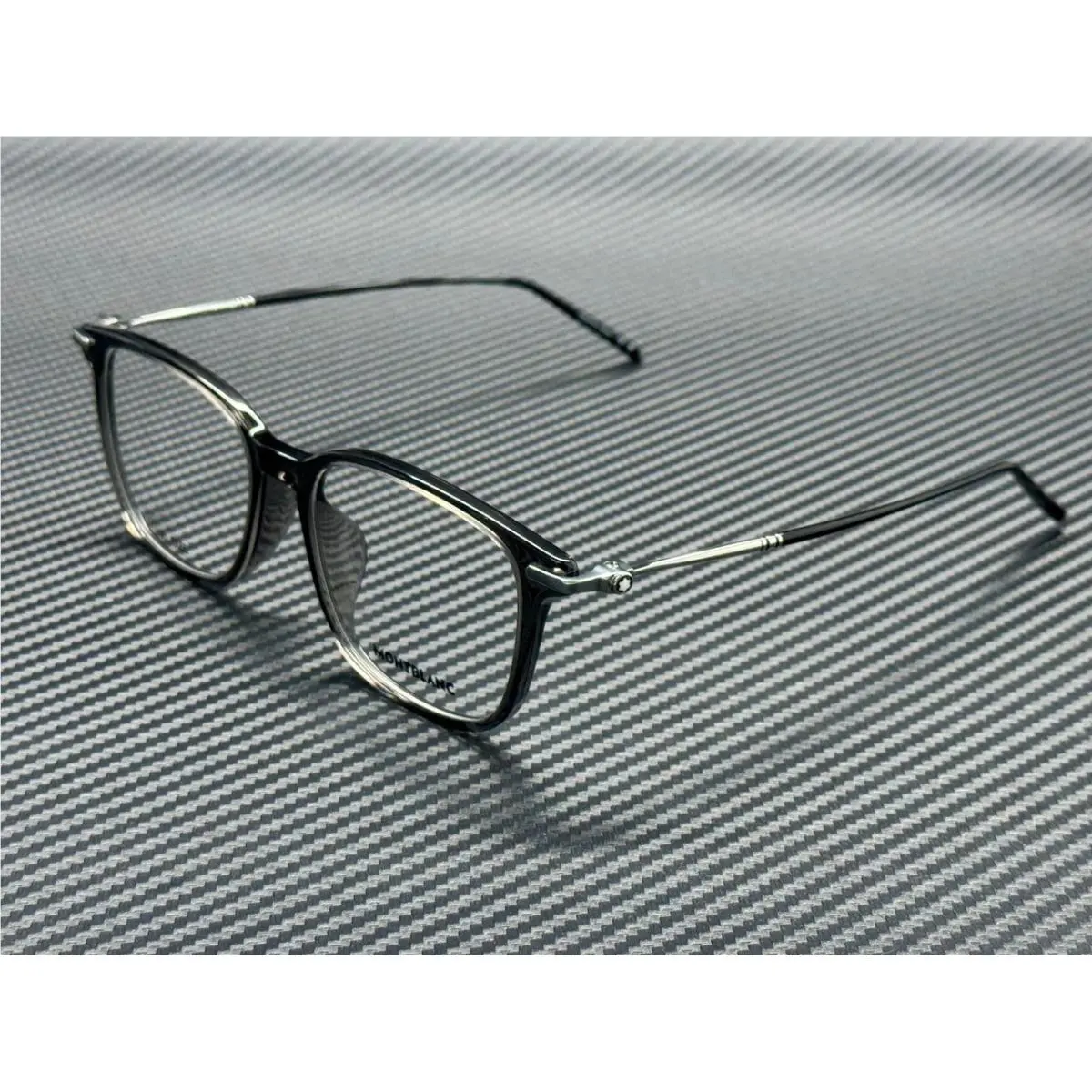 Montblanc Mont Blanc MB0413OA 004 Grey Transparent Men`s 54 mm Extra Large Eyeglasses