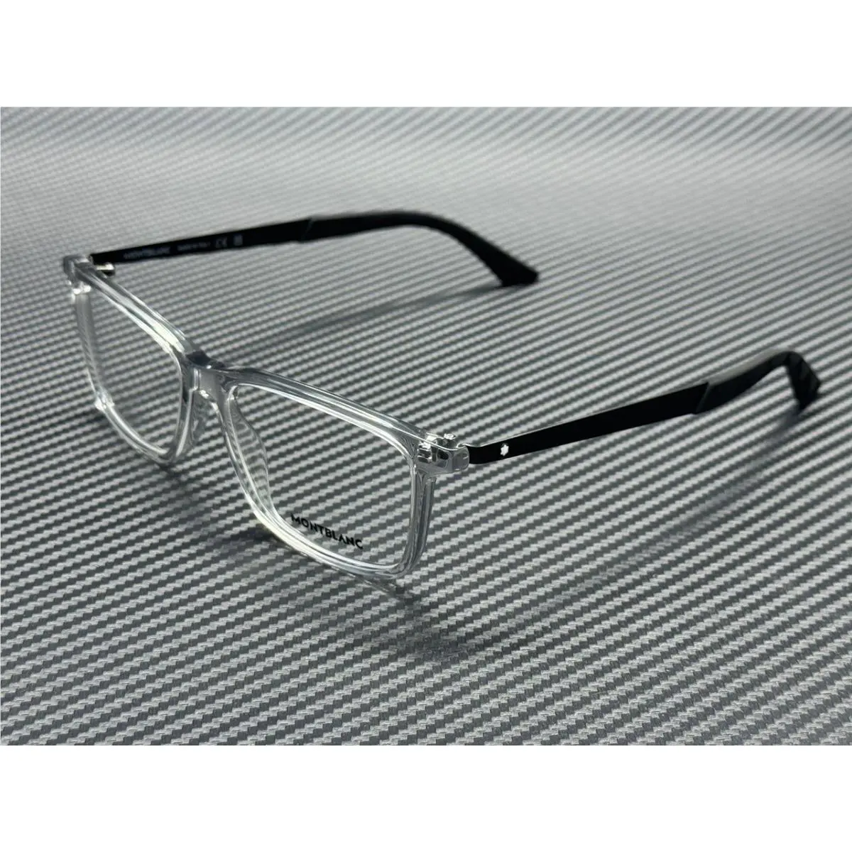 Montblanc Mont Blanc MB0333O 002 Grey Transparent Men`s 55 mm Medium Eyeglasses