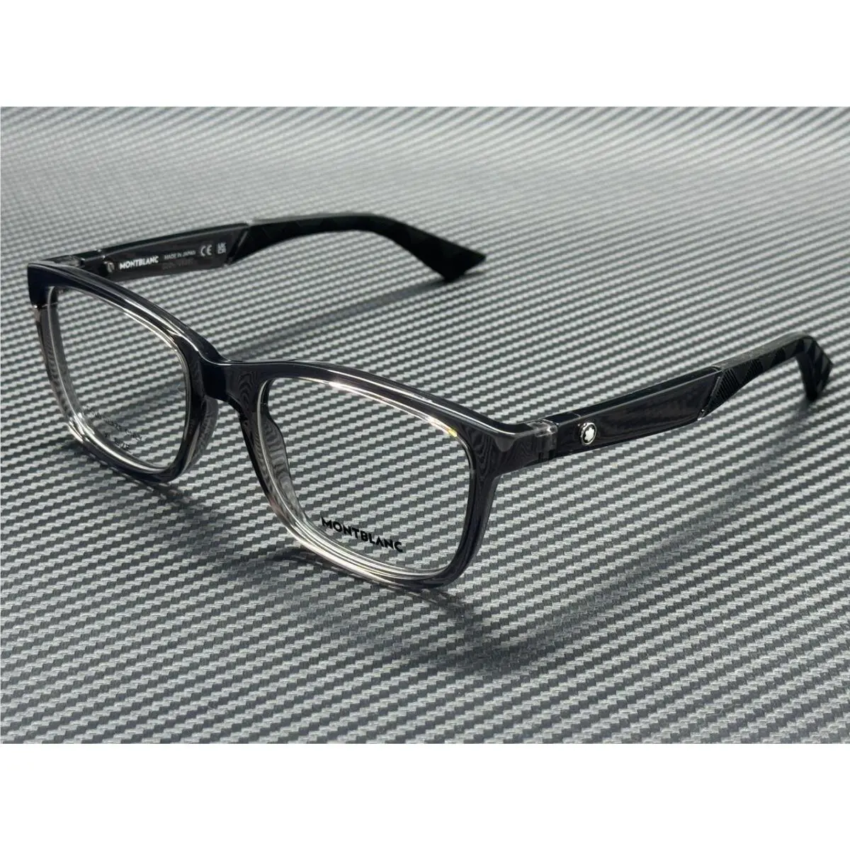 Montblanc Mont Blanc MB0401O 003 Grey Transparent Men`s 55 mm Eyeglasses
