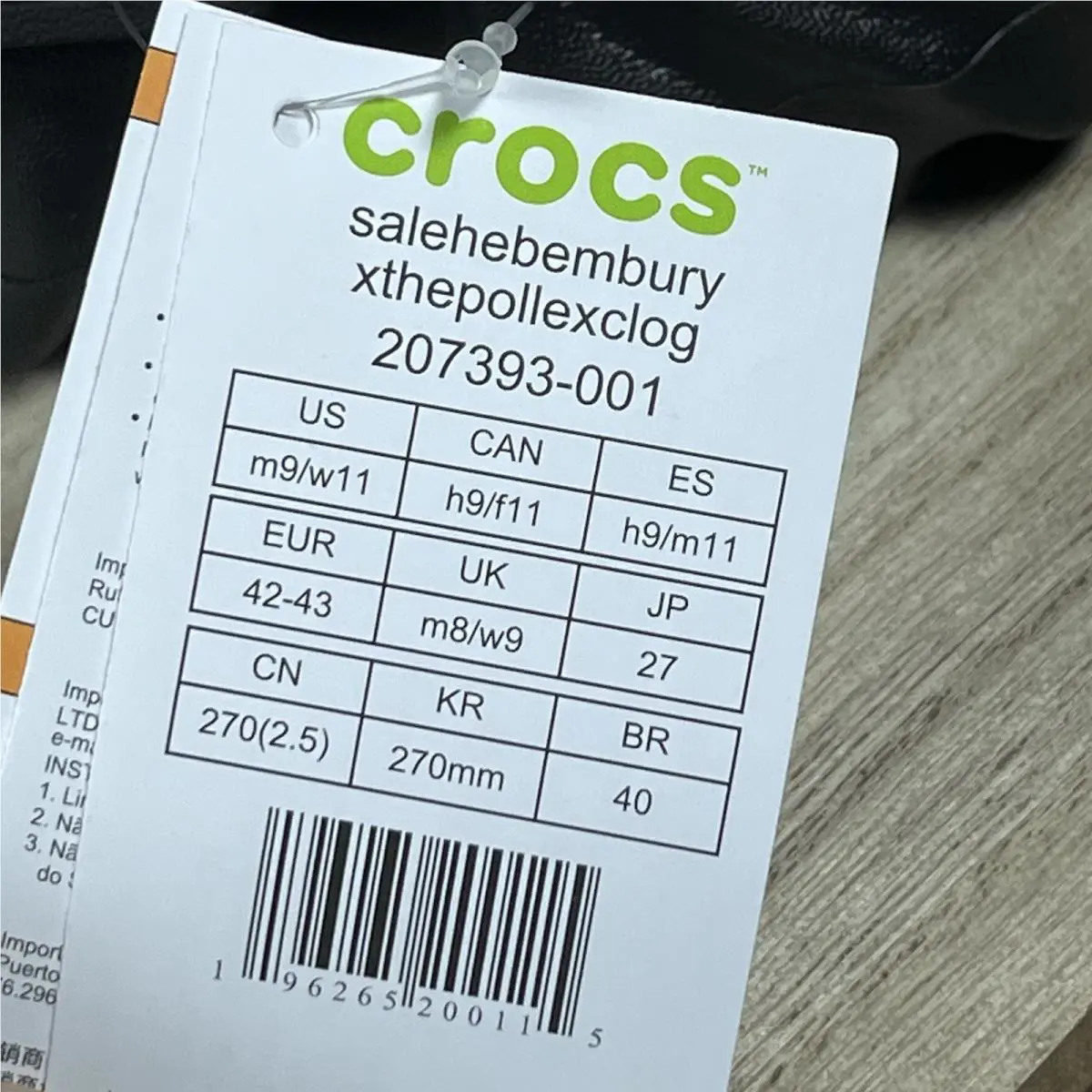 Crocs shoes - Crocs Salehe Bembury Pollex - Salehe Bembury Pollex - 207393001 - Black (UPC: 0196265200115) 11