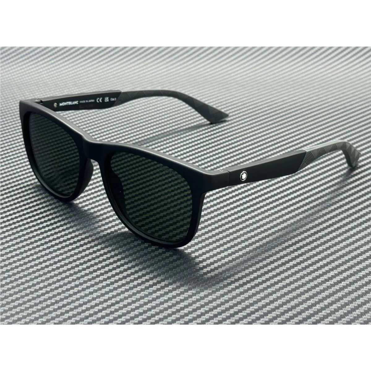 Montblanc Mont Blanc MB0400S 002 Matte Black Grey Men`s Extra Large 55 mm Sunglasses