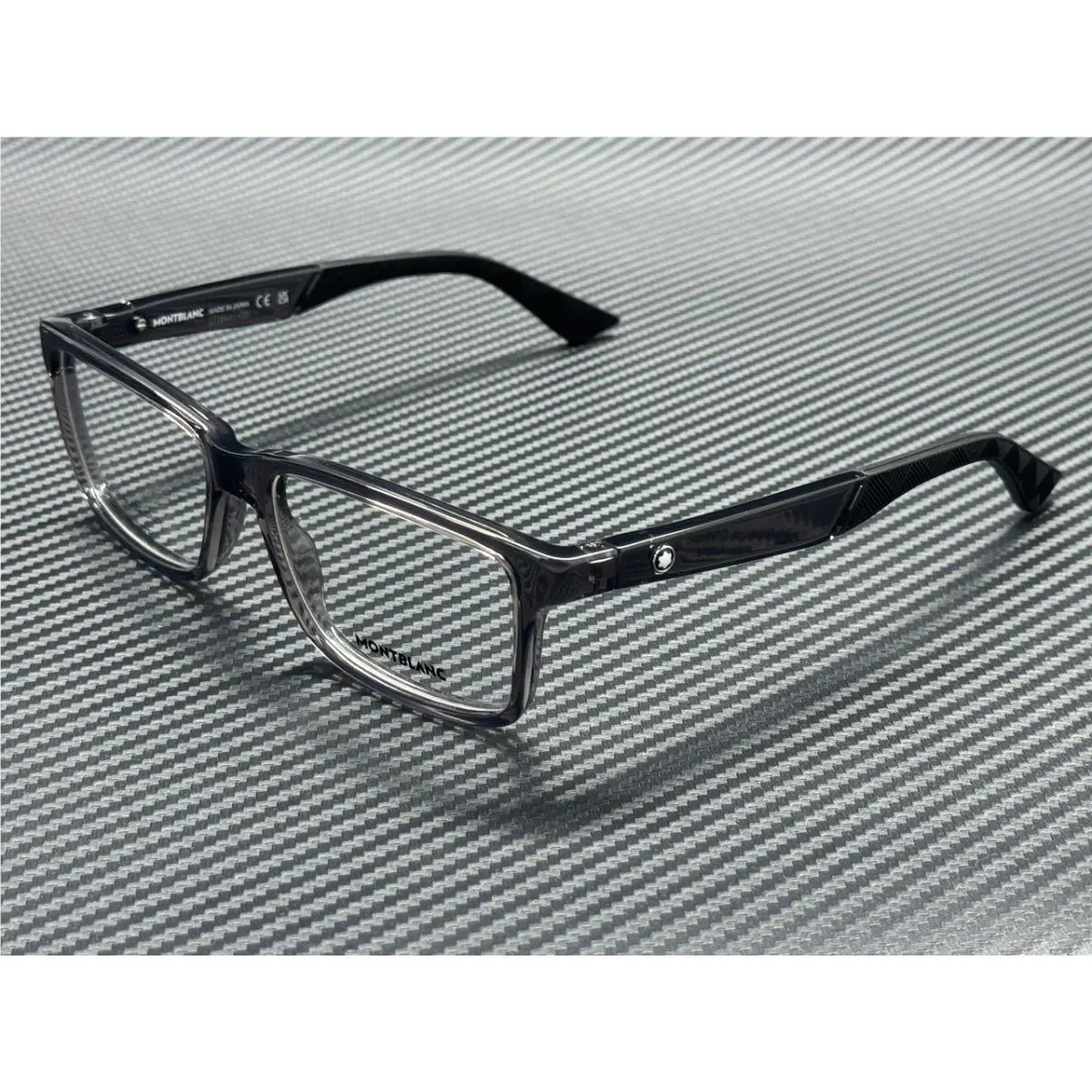 Montblanc Mont Blanc MB0402O 003 Grey Transparent Men`s Extra Large 57 mm Eyeglasses