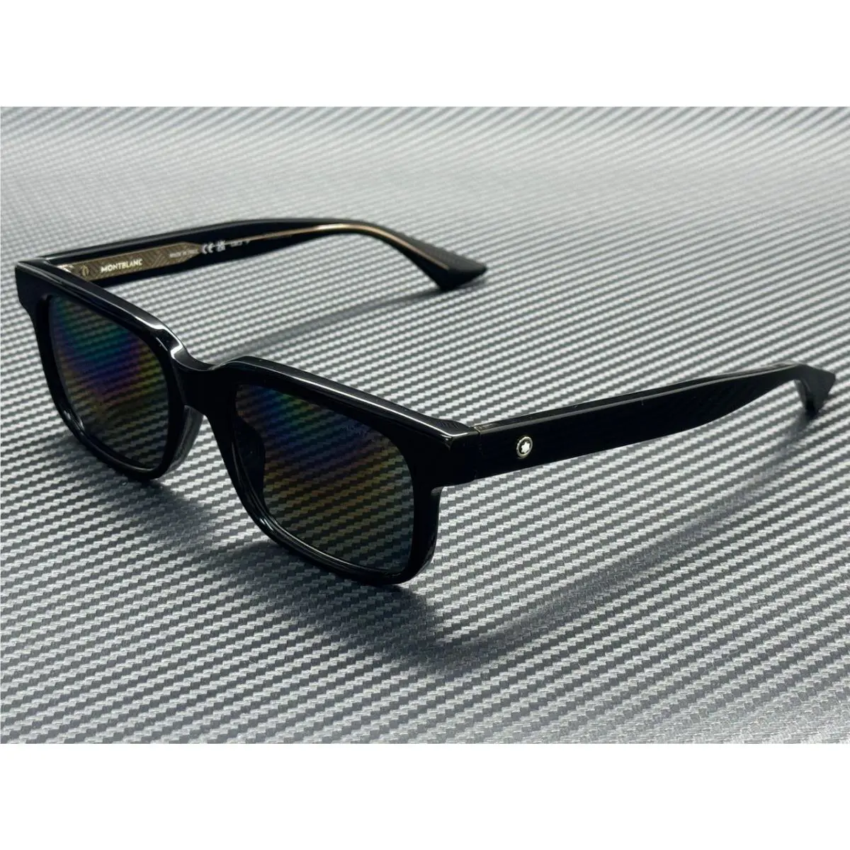 Montblanc Mont Blanc MB0383S 005 Black Grey Polarized Men`s Large 54 mm Sunglasses