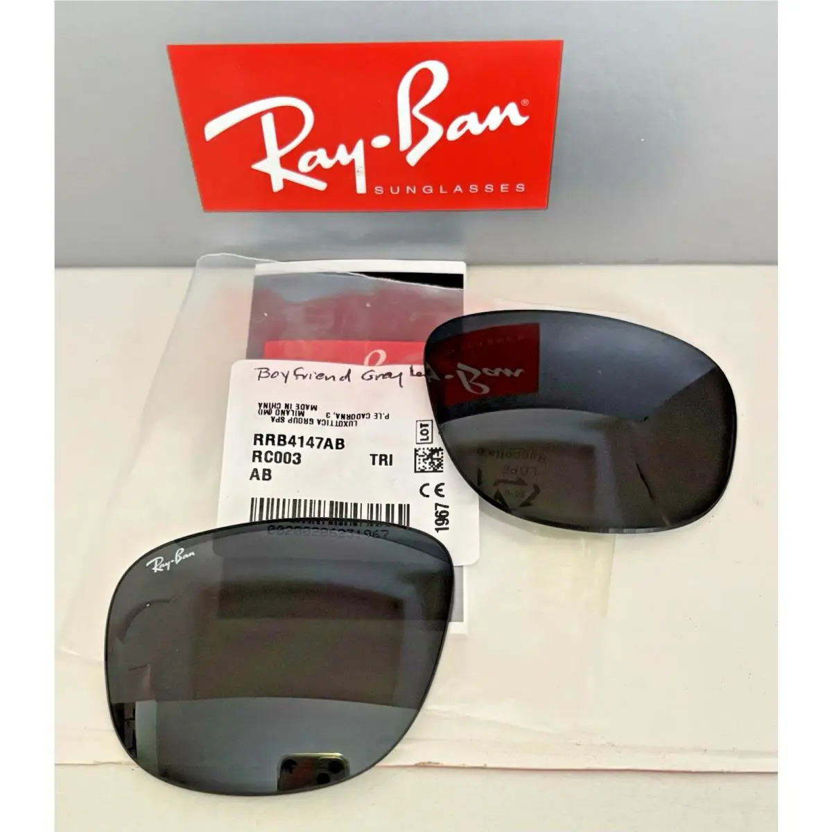Ray Ban RB4147 60mm Boyfriend Replacement Lens Dark Blue Pair