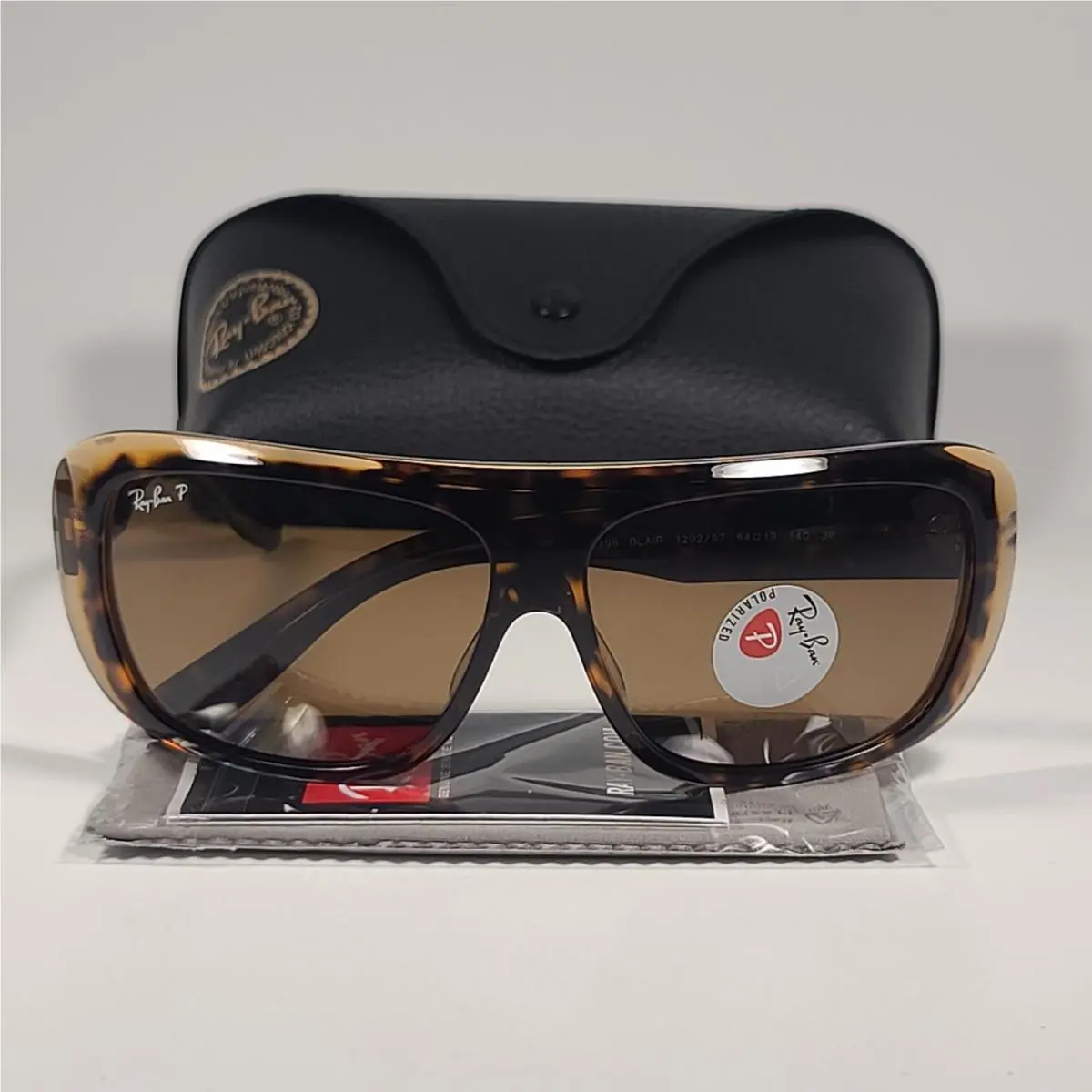 Ray-ban RB2196 1292/57 Blair Polarized Sunglasses Havana On Transparent / Brown