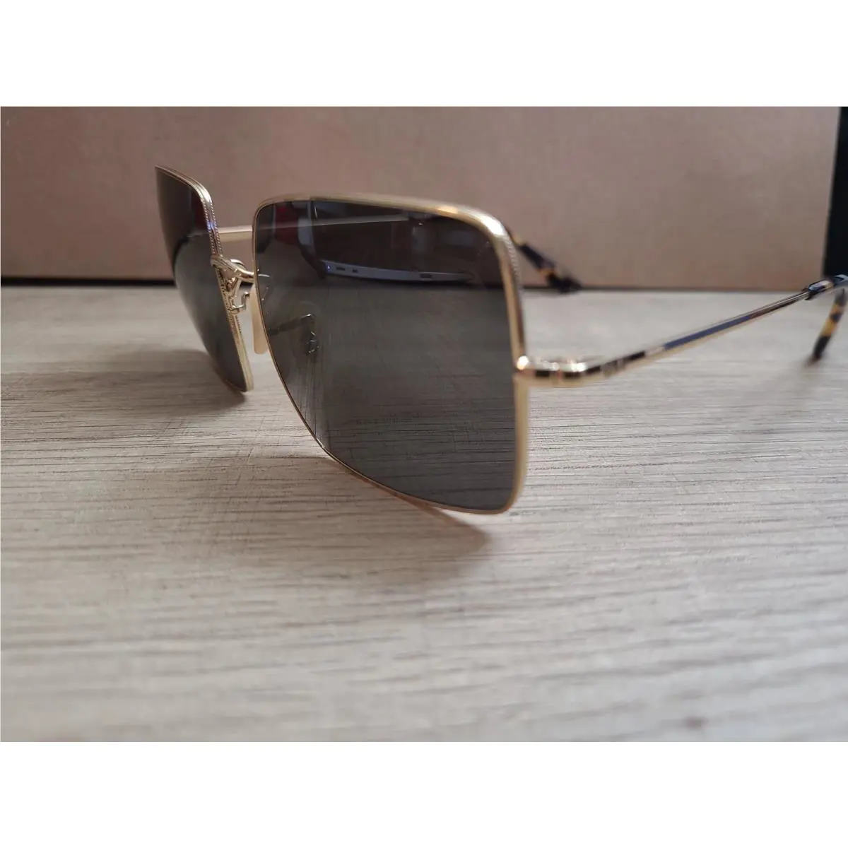 Ray-ban Rectangular 1971 9150/B1 Sunglasses Gold Frames w/ Dark Grey Lenses