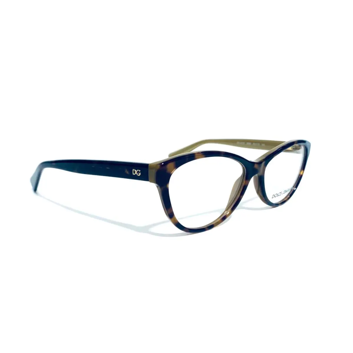 Dolce Gabbana DG 3232 2956 Havana Gold Cat Eye Eyeglasses 53-15-140