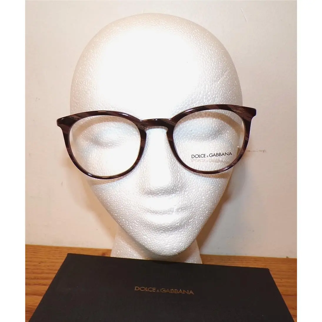 Dolce Gabbana Unisex Brown Marbled Round Eyeglasses Frames DG-3269 3093
