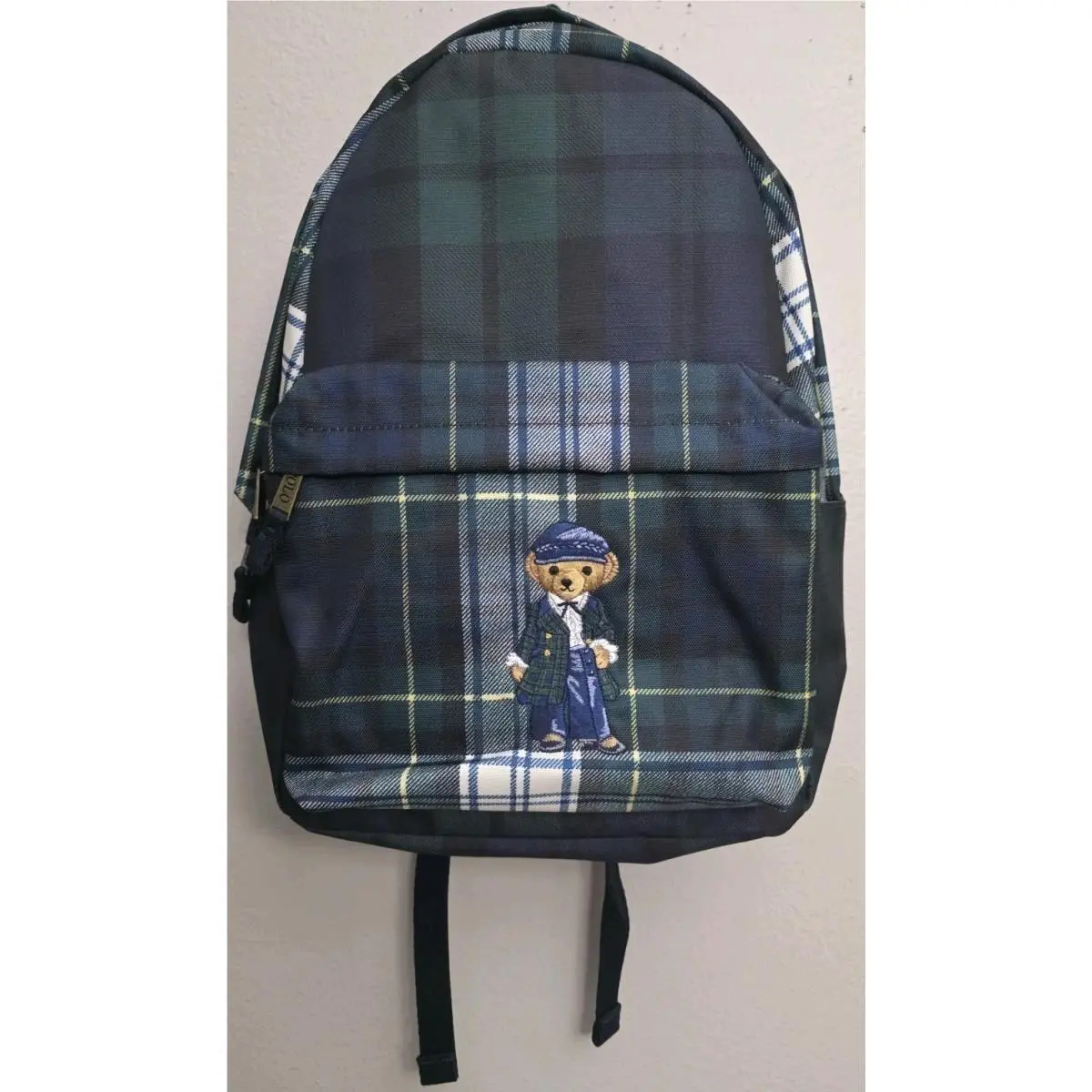 Polo Ralph Lauren Polo Bear White Gordon Plaid Backpack Bag 9AR149-BLG