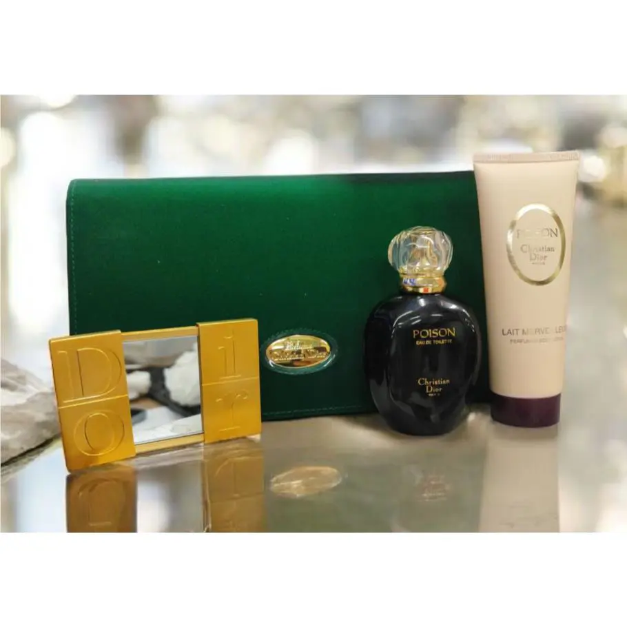 Christian Dior Poison Set Eau de Toilette 1.7 oz + Mirror + Handbag + Body Moist