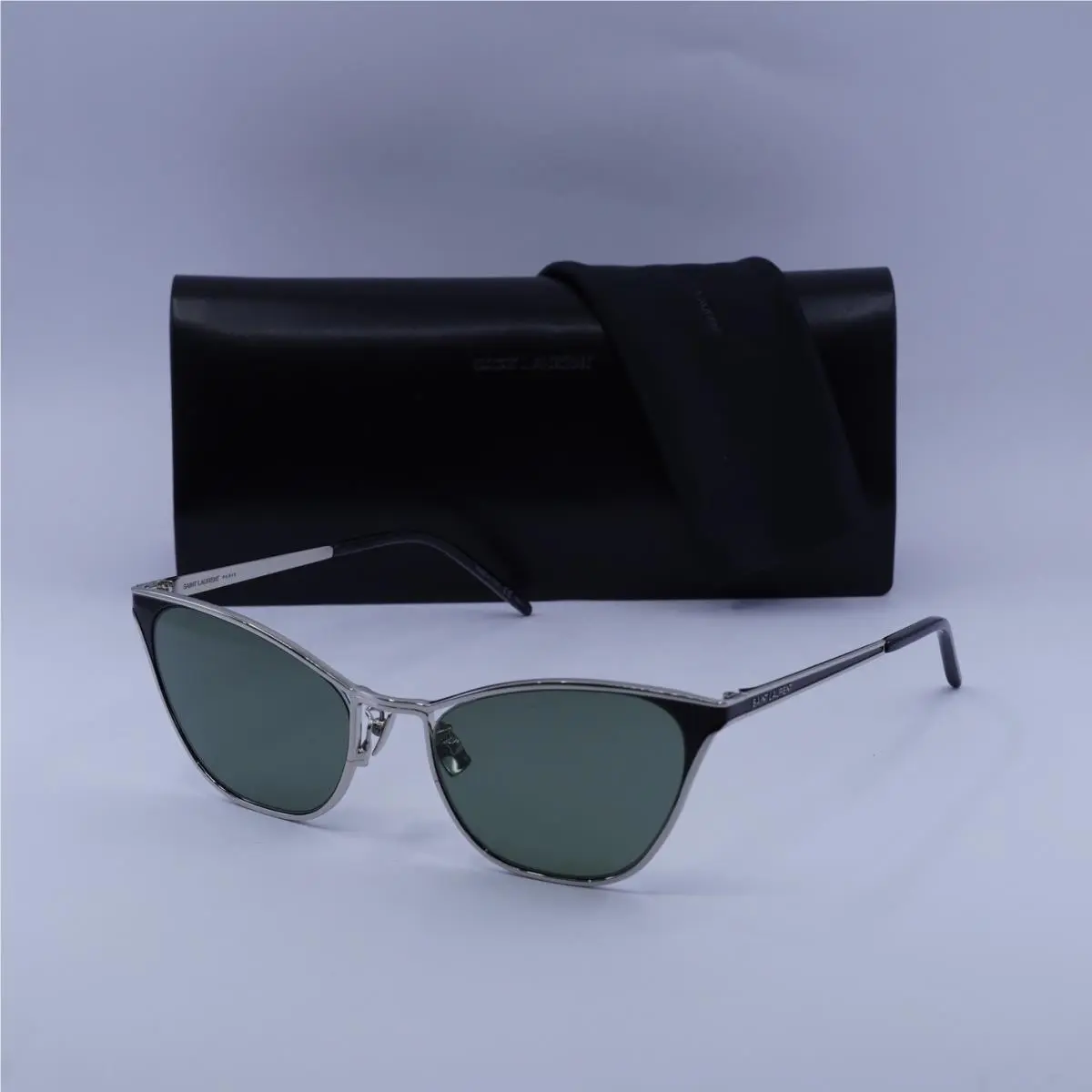 Saint Laurent SL409 003 Silver/green 55-20-145 Sunglasses