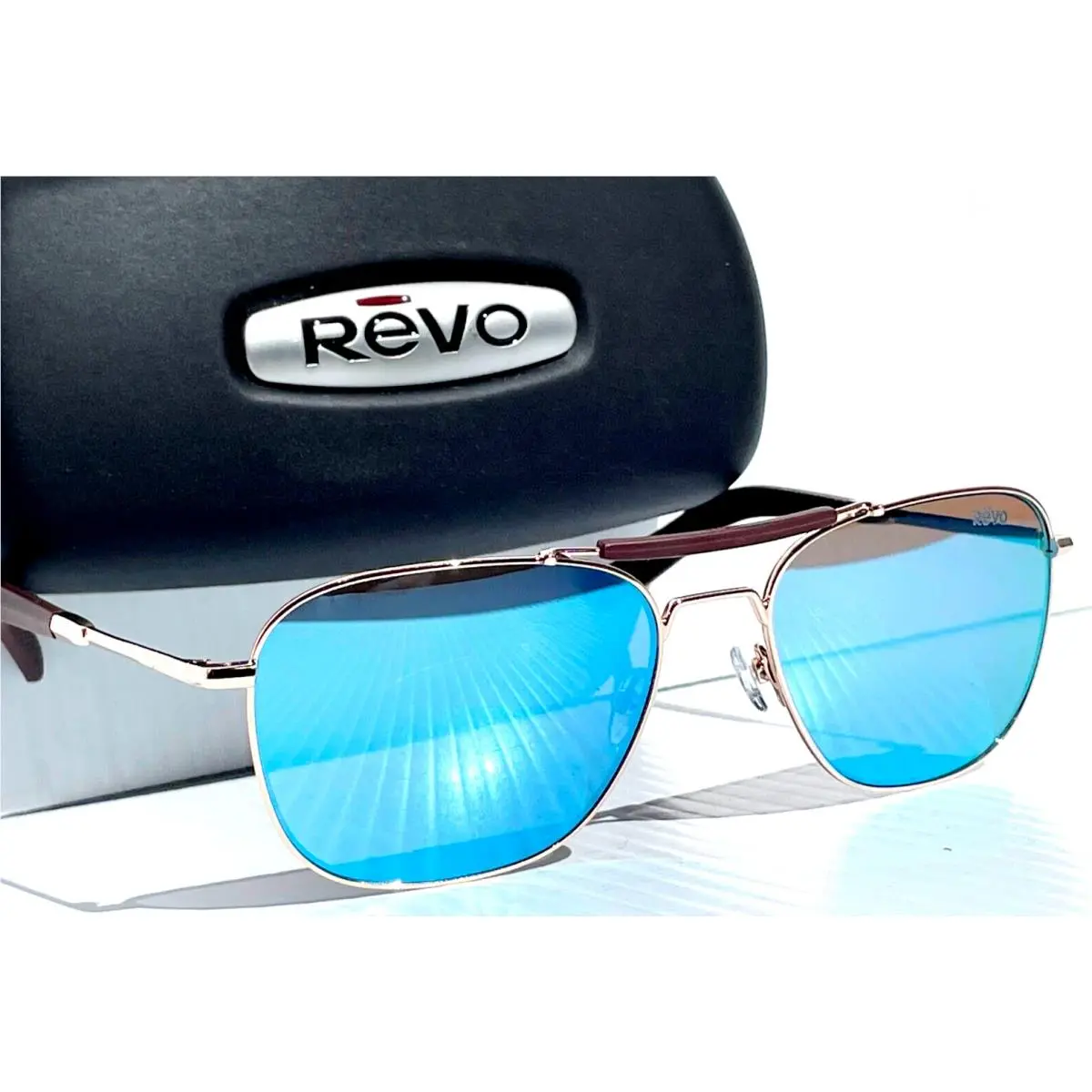 Revo Pierson Shiny Gold Polarized Blue Lens Sunglass 1067 04 BL
