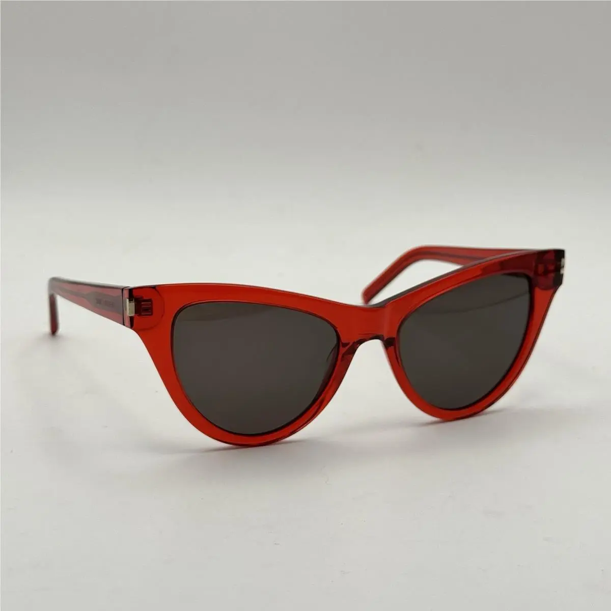 Saint Laurent SL425 005 54mm Red Cat Eye Oversized Sunglasses Italy Black by Yves Saint Laurent
