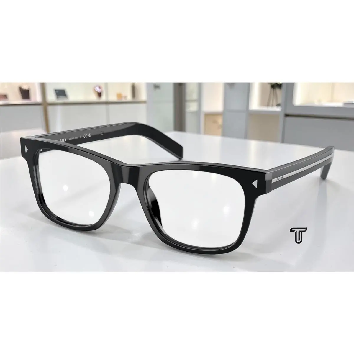 Prada PR A13V 16K1O1 Black Demo Lens 54 mm Men`s Eyeglasses