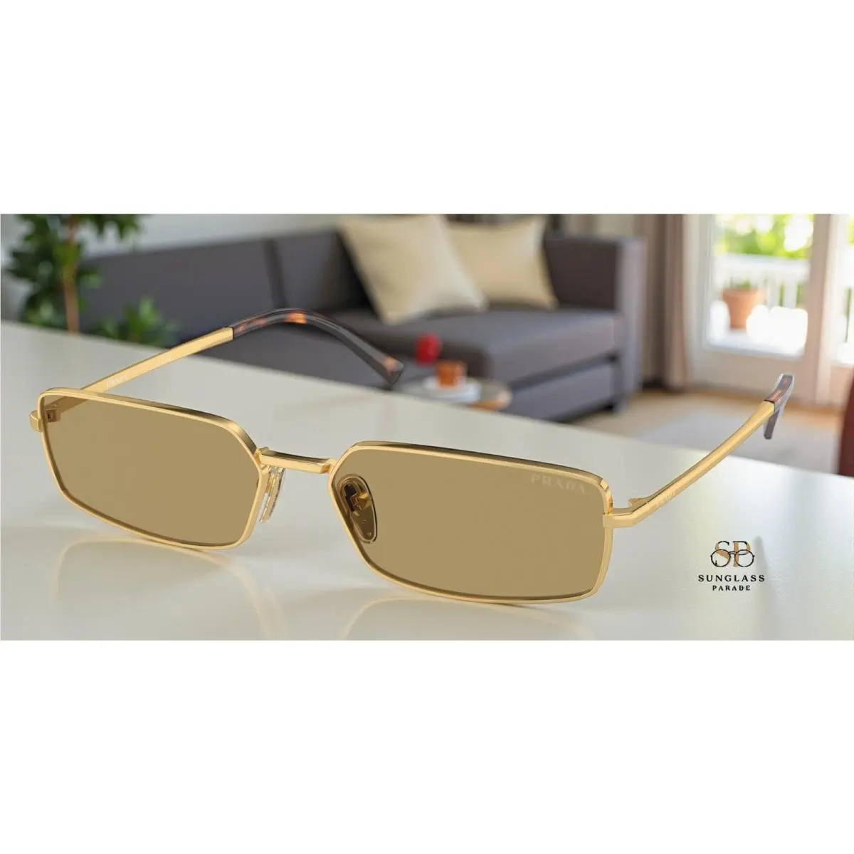 Prada PR A60S 5AK70G Gold Green Olive 59 mm Women`s Sunglasses