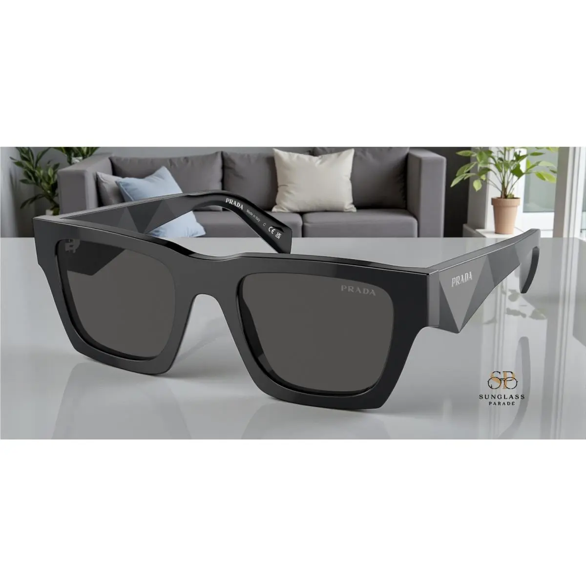 Prada PR A06SF 16K08Z Black Dark Grey 54 mm Men`s Sunglasses