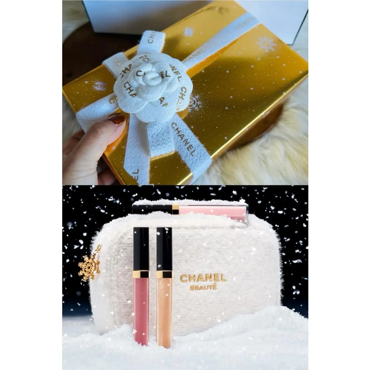 2024 Lipgloss Maximum Brilliance Gift Set W/pouch Holiday Wrapping by Chanel
