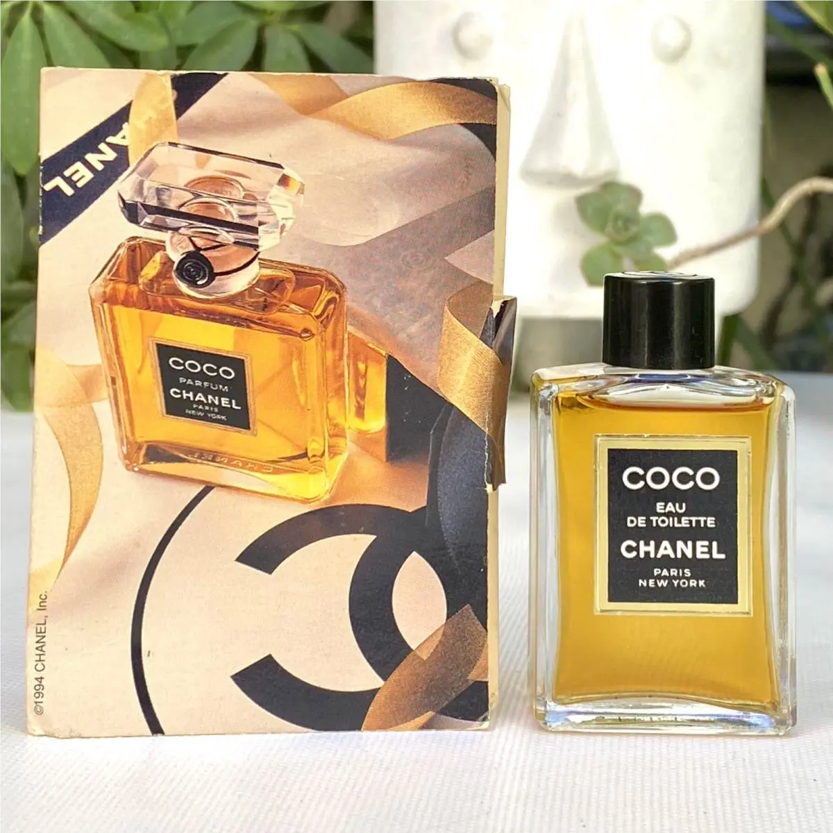 Vintage 1980s Coco Chanel Edt 1/2oz Perfume Splash + 1990s Carded Sample
