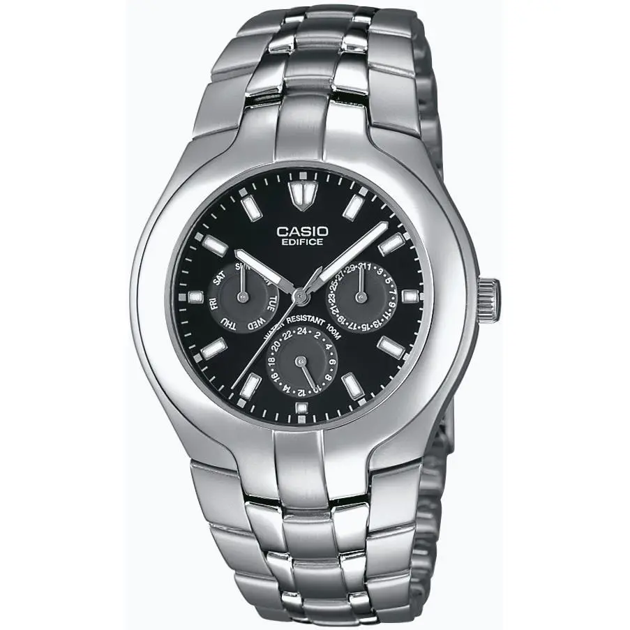 Men`s Casio Edifice EF-304D-1A Black Dial Stainless Steel Watch