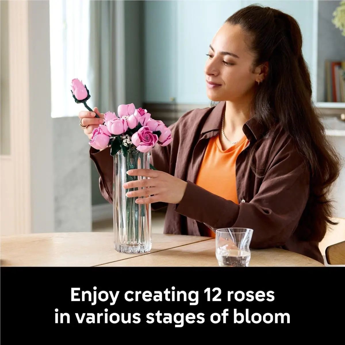 Lego Botanicals Bouquet of Pink Roses Building Set 789 Pieces Pink and White - Pink, White