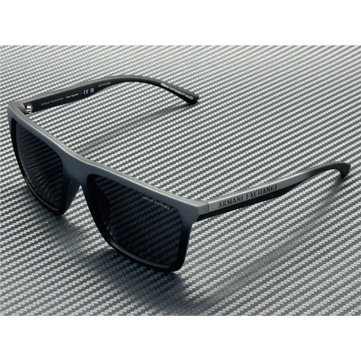 Armani Exchange AX4162SU 838887 Matte Grey Black Men`s 57 mm Sunglasses
