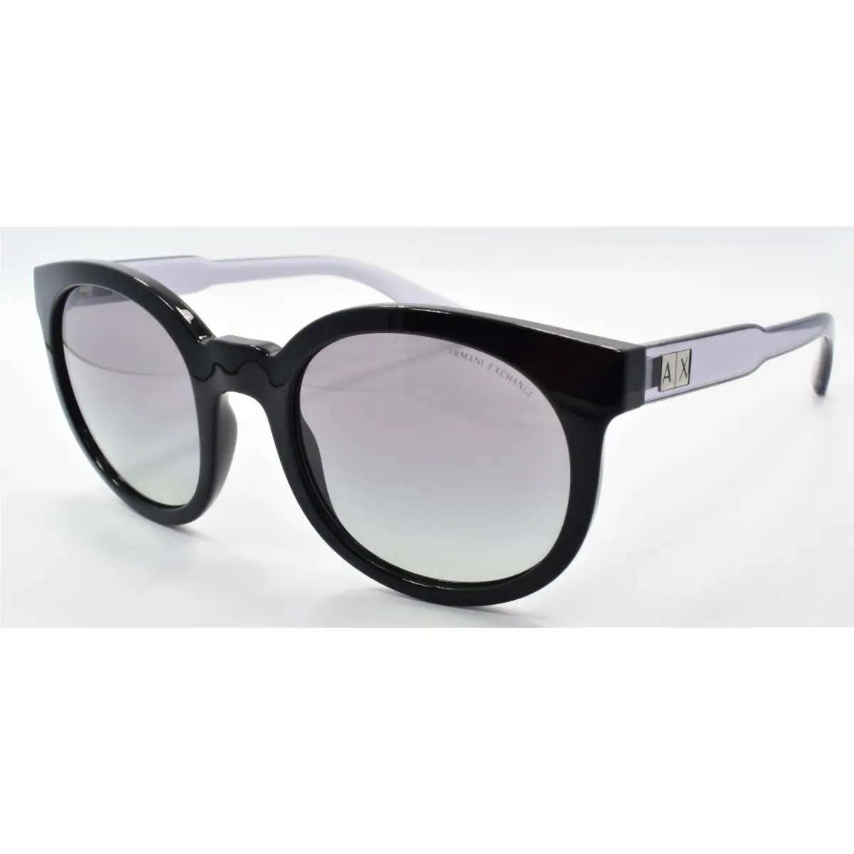 Armani Exchange AX4057S 820711 Women`s Round Sunglasses Black / Grey Gradient