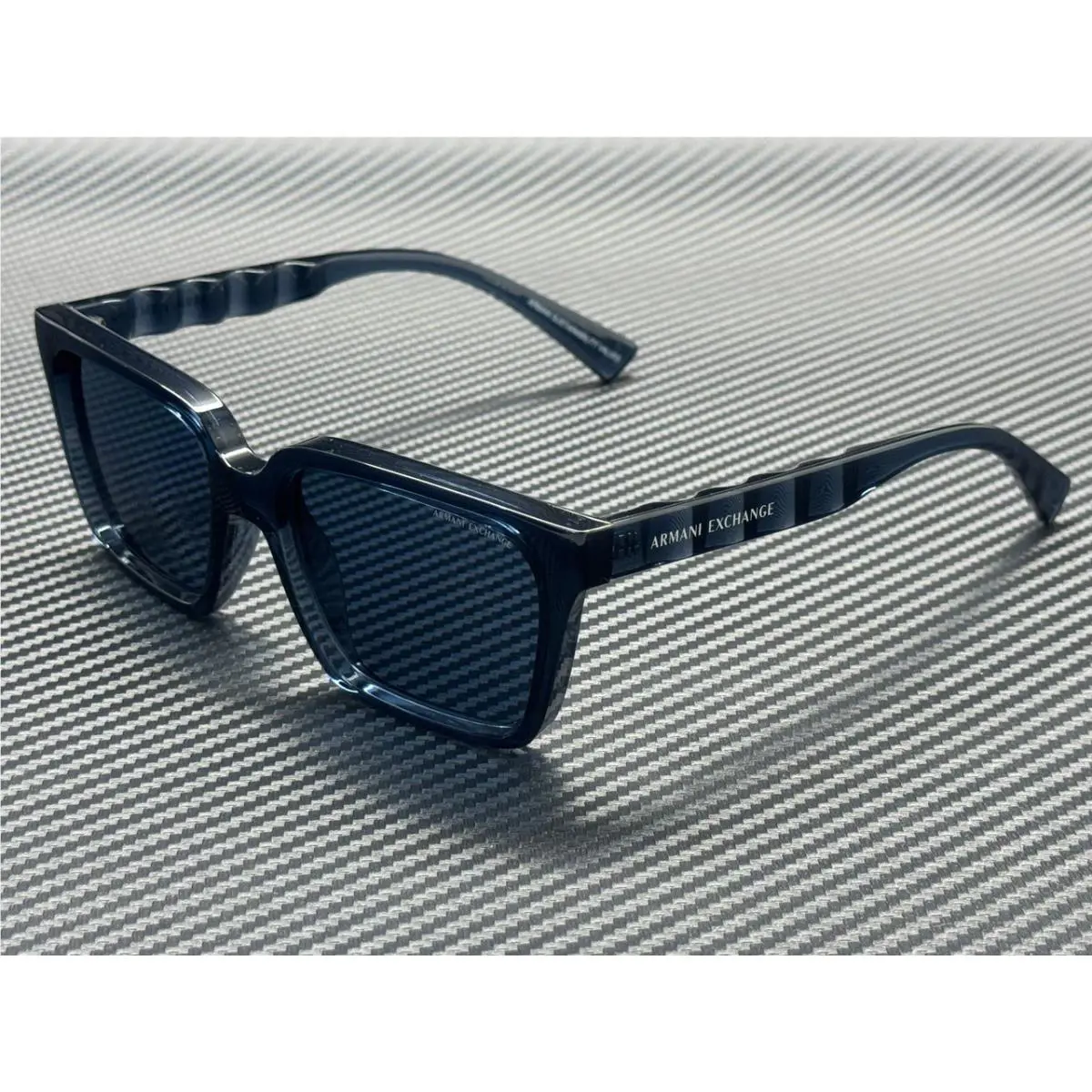 Armani Exchange AX4147S 840180 Blue Transparent Men`s 56 mm Sunglasses