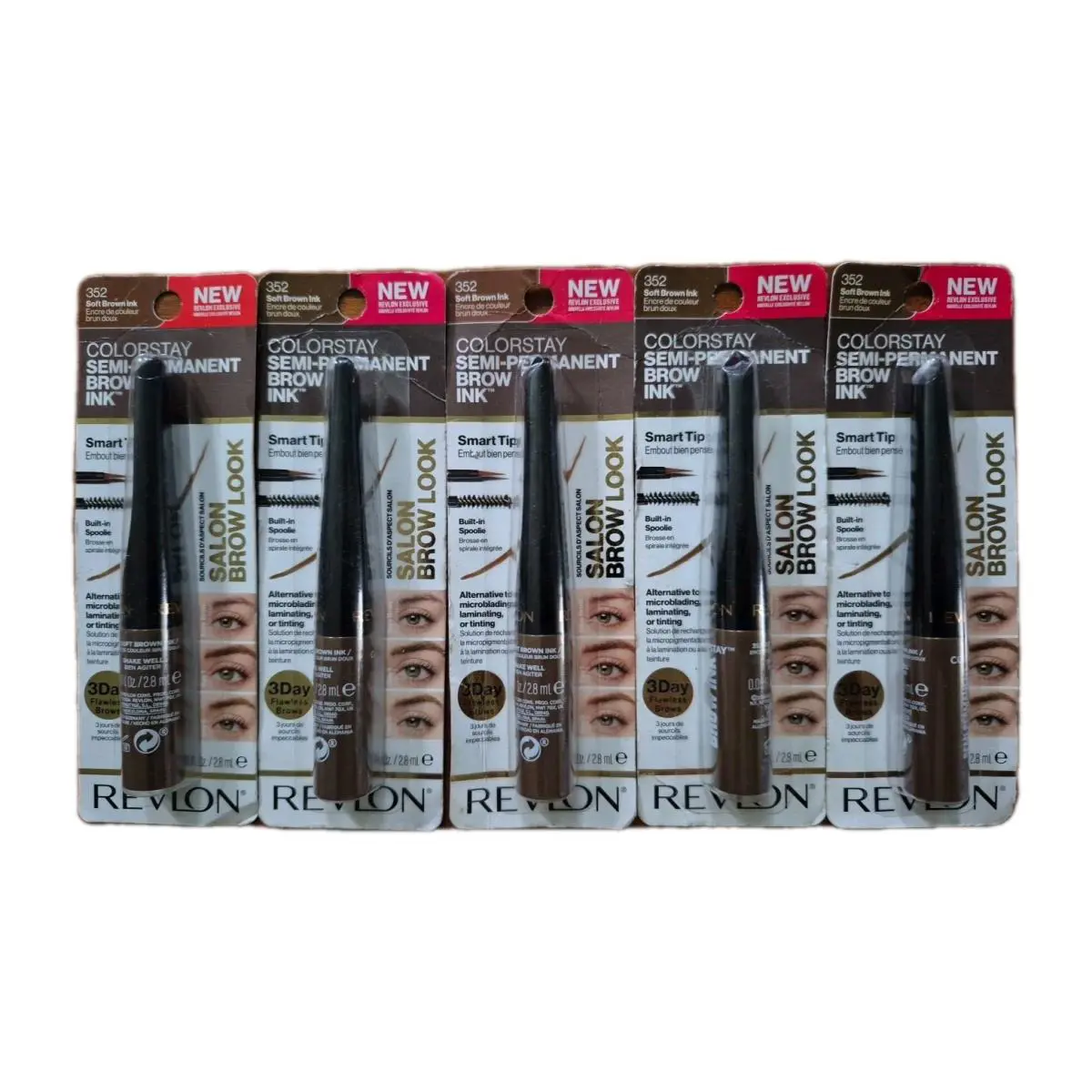 5x Revlon Colorstay Semi-permanent Brow Ink Soft Brown 352 0.09 fl oz