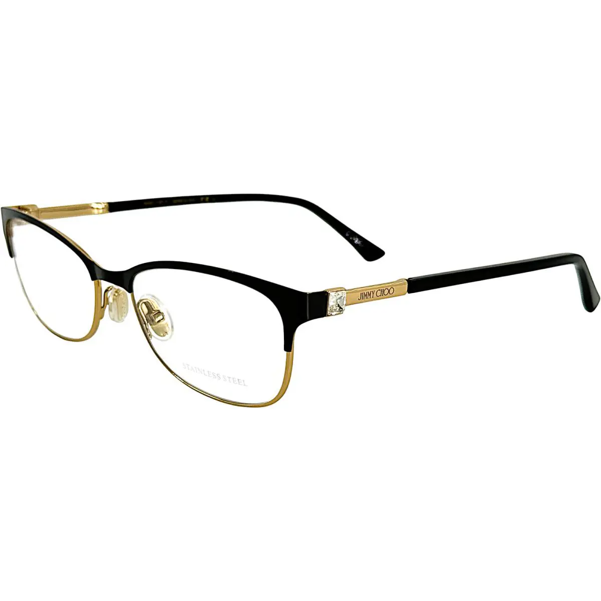 Jimmy Choo JC275 Womens Metal Eyeglass Frame 02M2 Black Gold 52-16 Italy