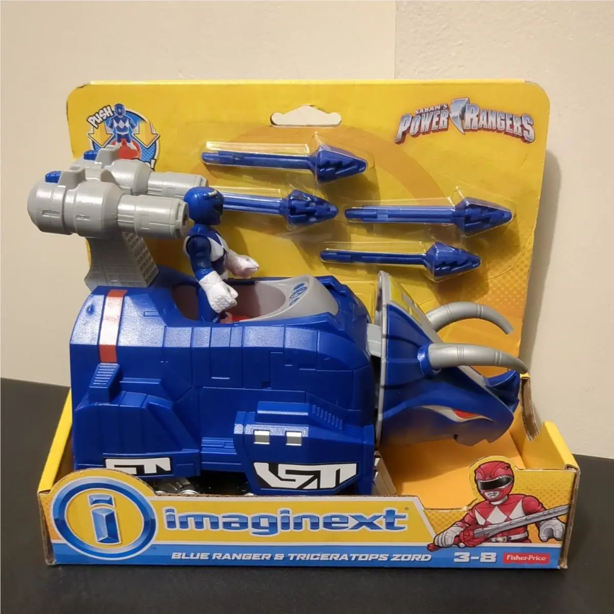 Fisher Price Imaginext Rangers Blue Ranger Triceratops Zord 2015 Mip