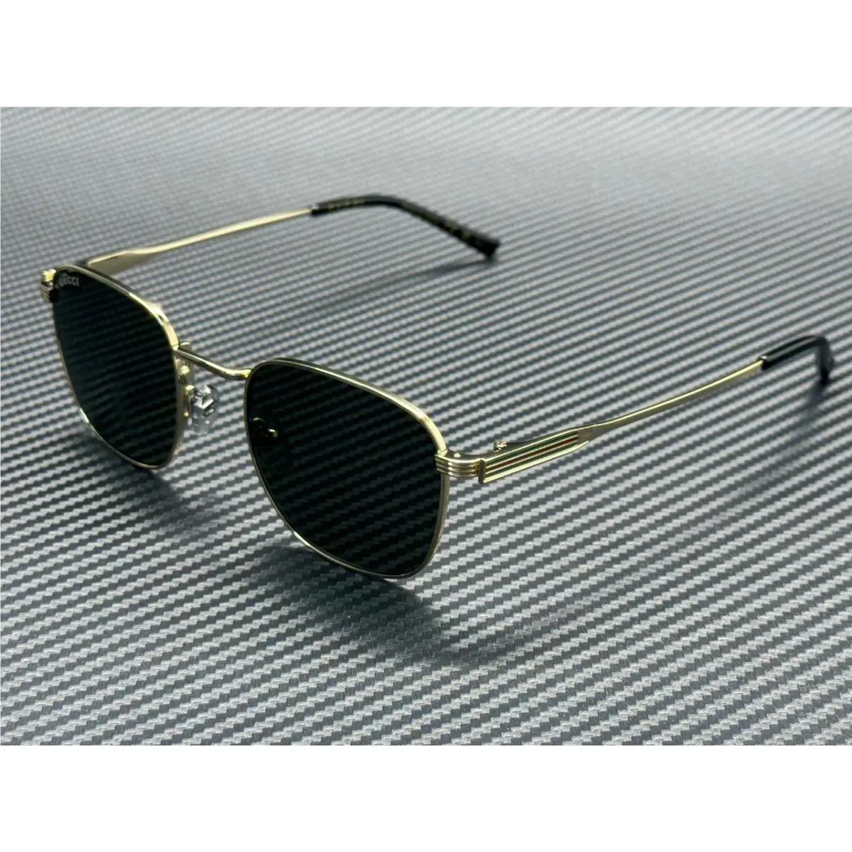 Gucci GG1876S 001 Gold Black Grey Men`s 50 mm Medium Sunglasses