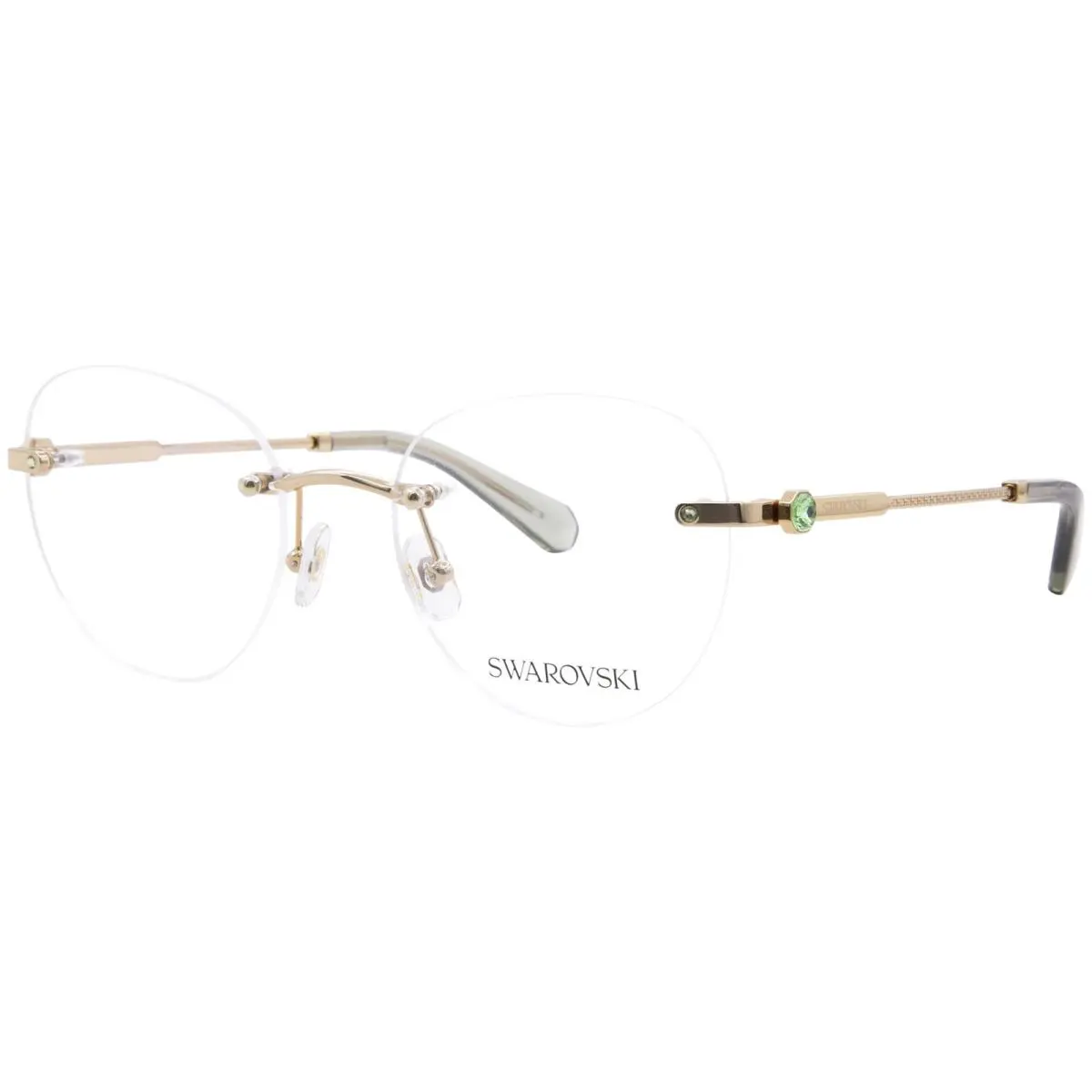 Swarovski SK1021 4017 Eyeglasses Women`s Gold Rimless Style 51mm