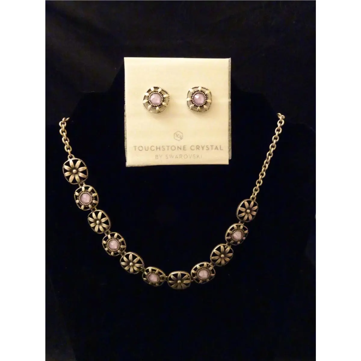 Touchstone Crystal by Swarovski Flower Power Necklace and Earring Set