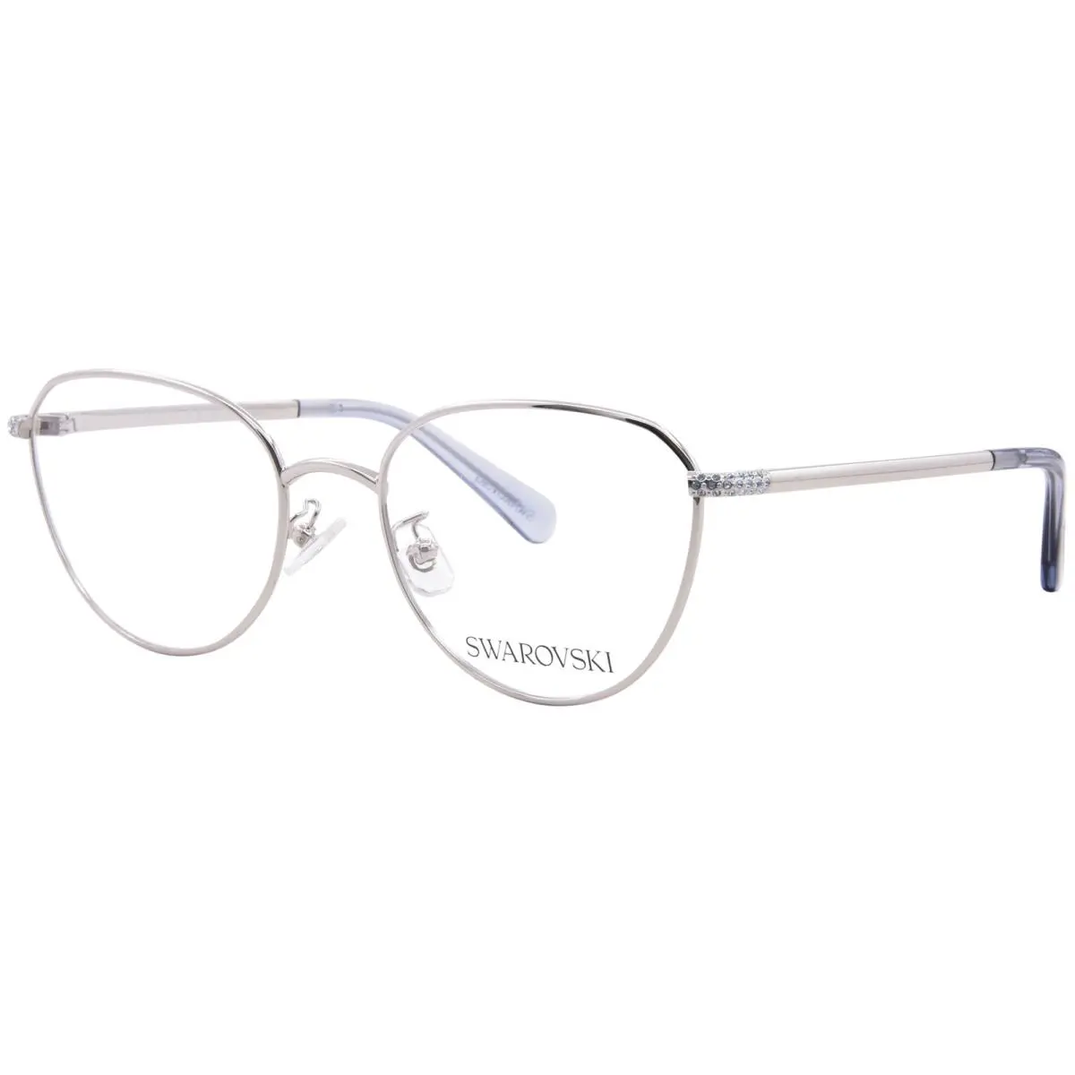 Swarovski SK1029D 4020 Eyeglasses Women`s Silver Full Rim Round Shape 54mm