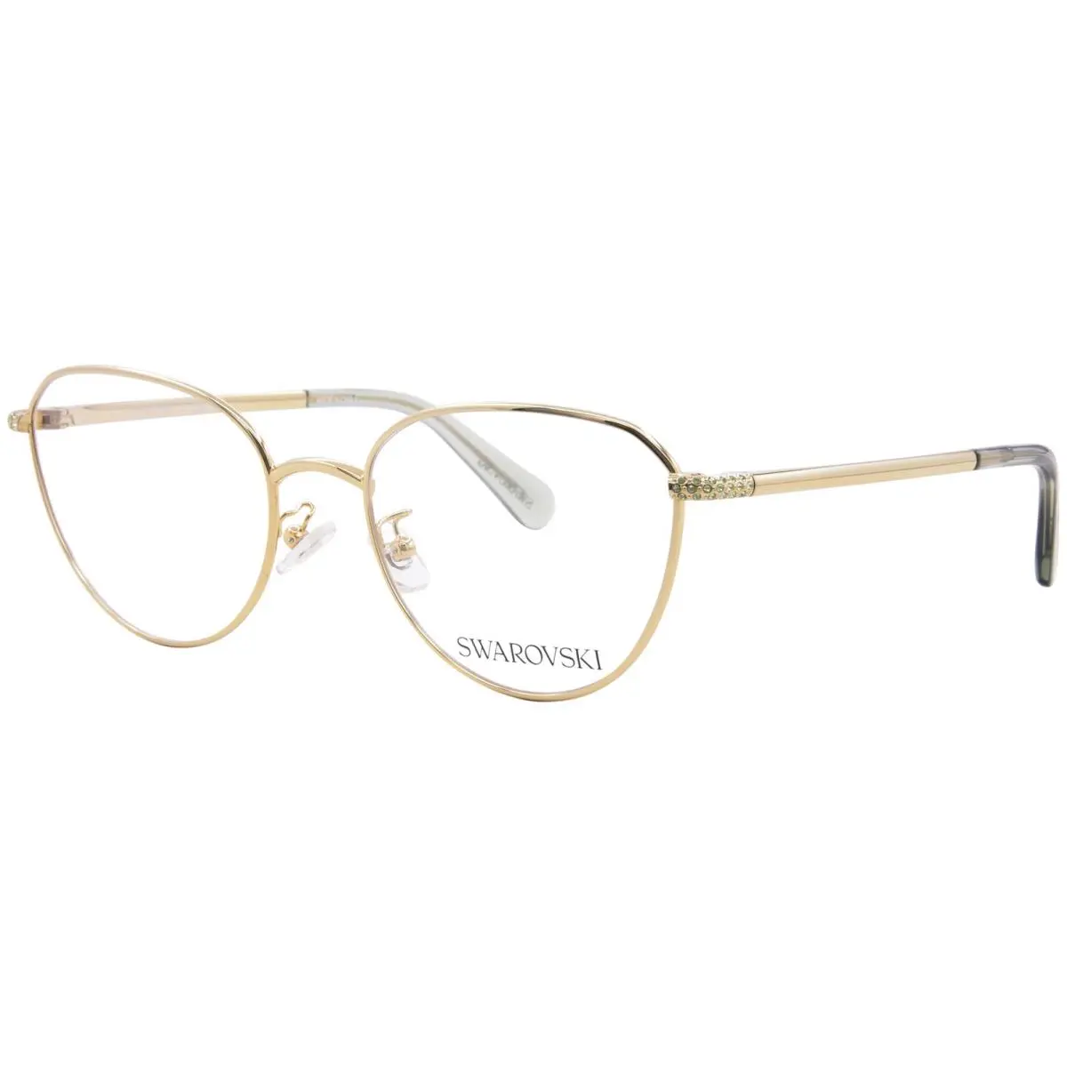 Swarovski SK1029D 4017 Eyeglasses Women`s Gold Full Rim Round Shape 54mm