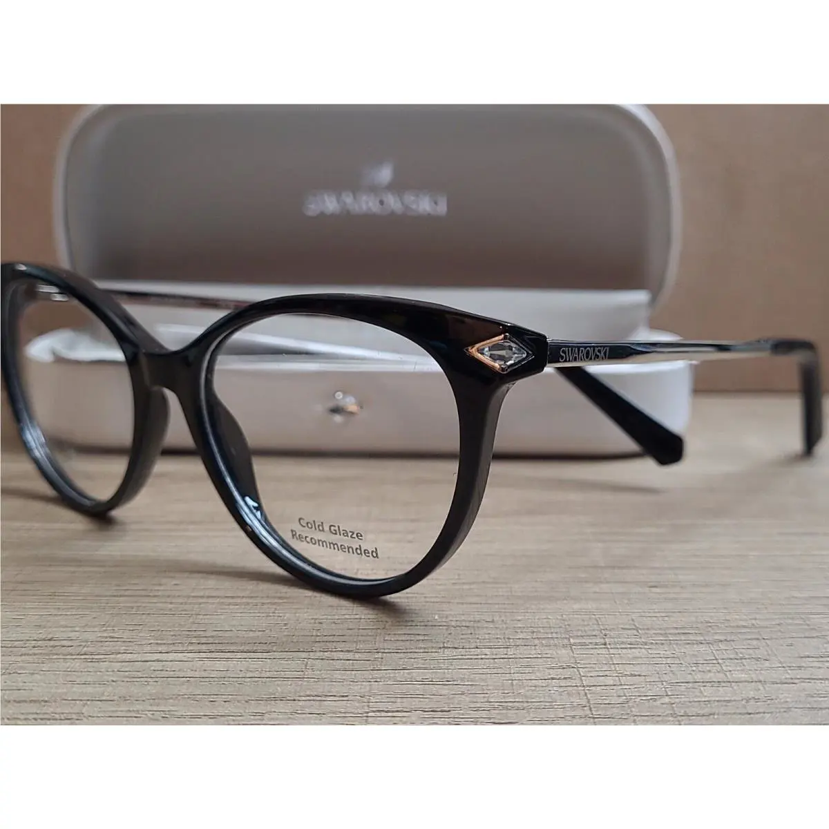 Swarovski SK5312 001 Black Cat Eye Eyeglasses Frames 51-16-140