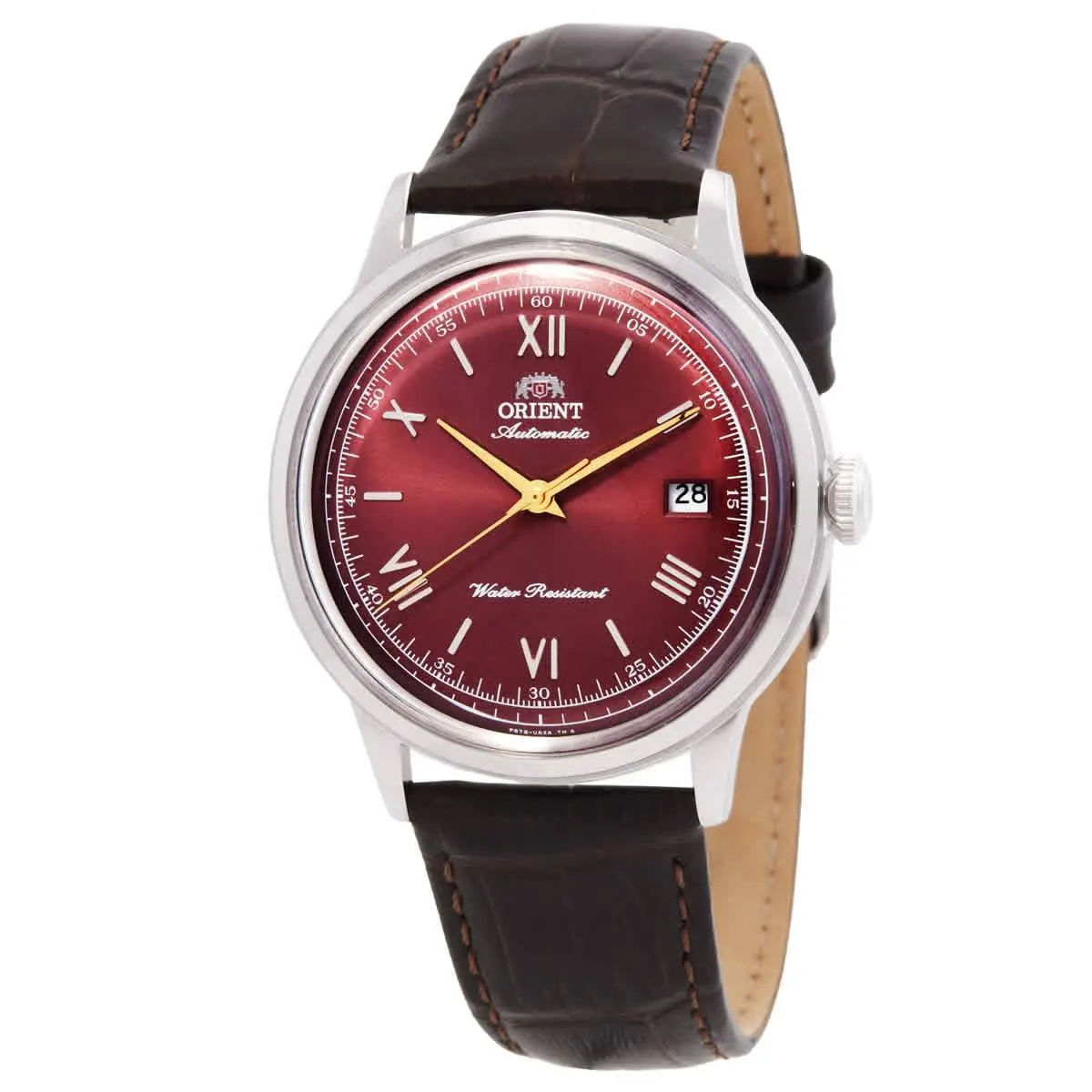 Orient Bambino Version 2 Automatic Men`s Watch RA-AC0026R30B - Dial: Bordeaux, Bezel: Silver-tone