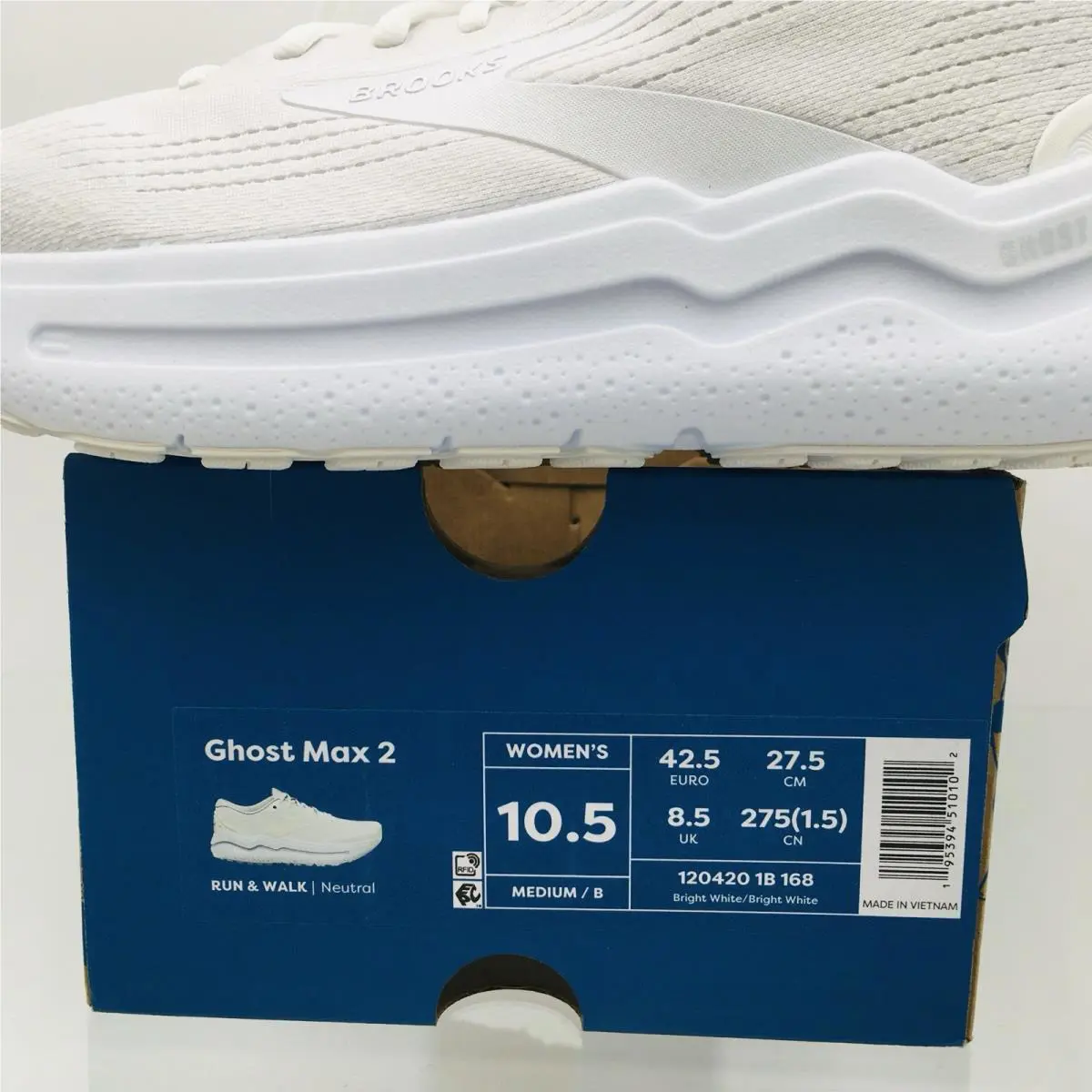 Brooks shoes - Brooks Ghost Max 2 - Ghost Max - 120420 1B 168 - Bright White 16