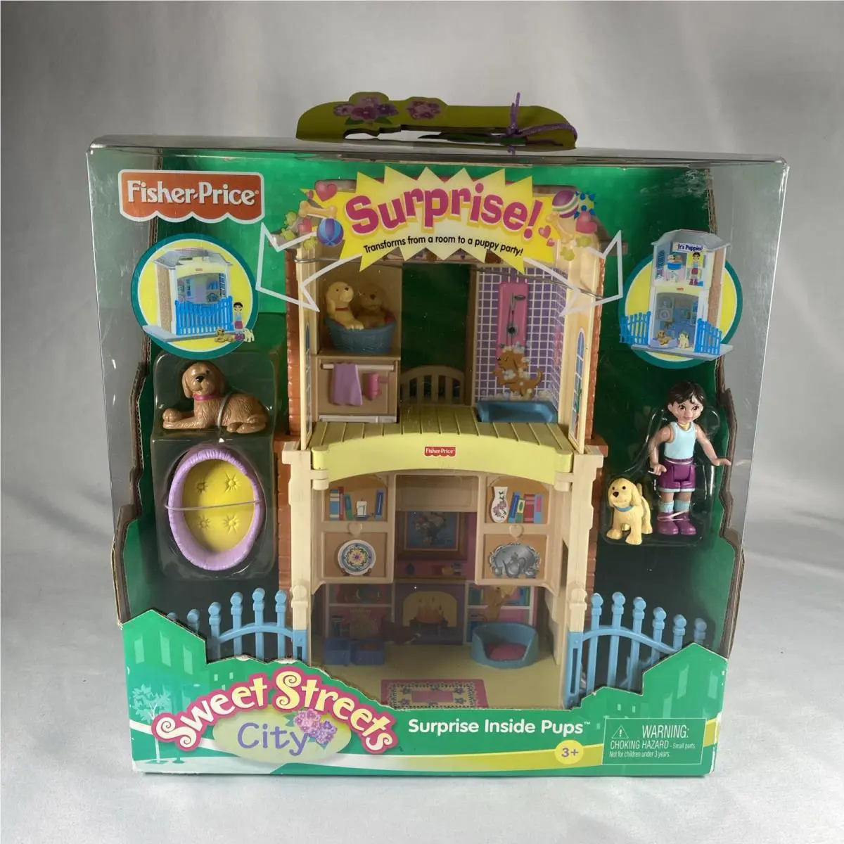 Fisher Price Sweet Streets City Surprise Inside Pups Puppy Party Dog Vintage