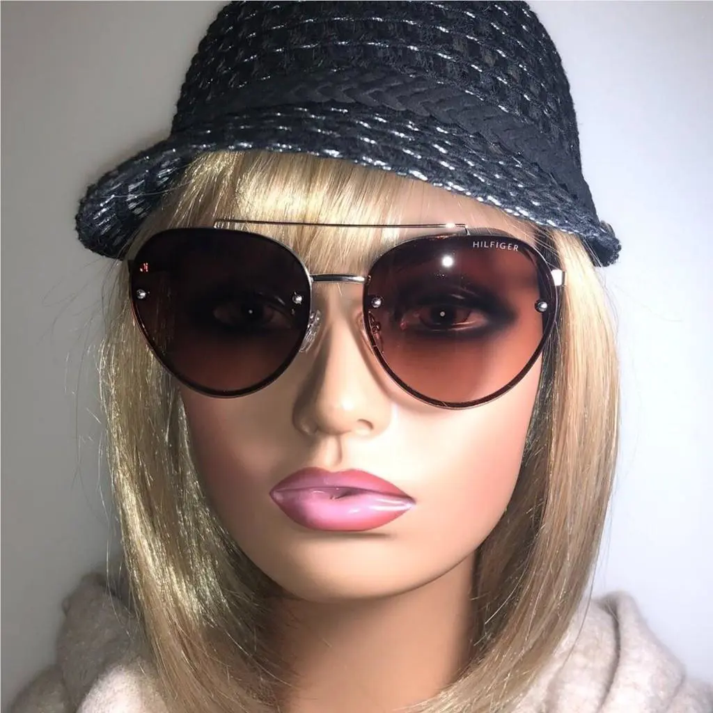 Tommy Hilfiger Gold Brown Aviator Sunglasses