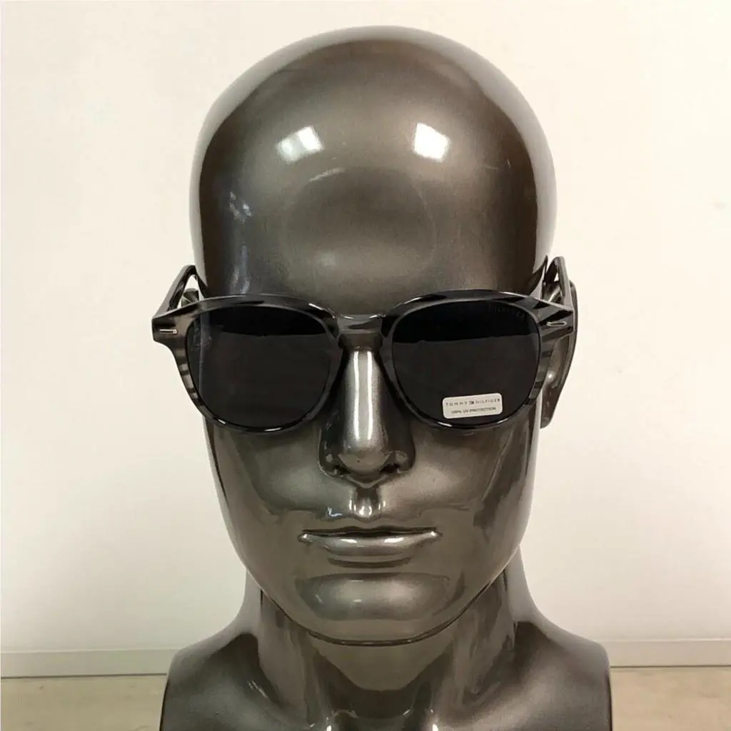 Tommy Hilfiger Black Gray Round Animal Print Sunglasses