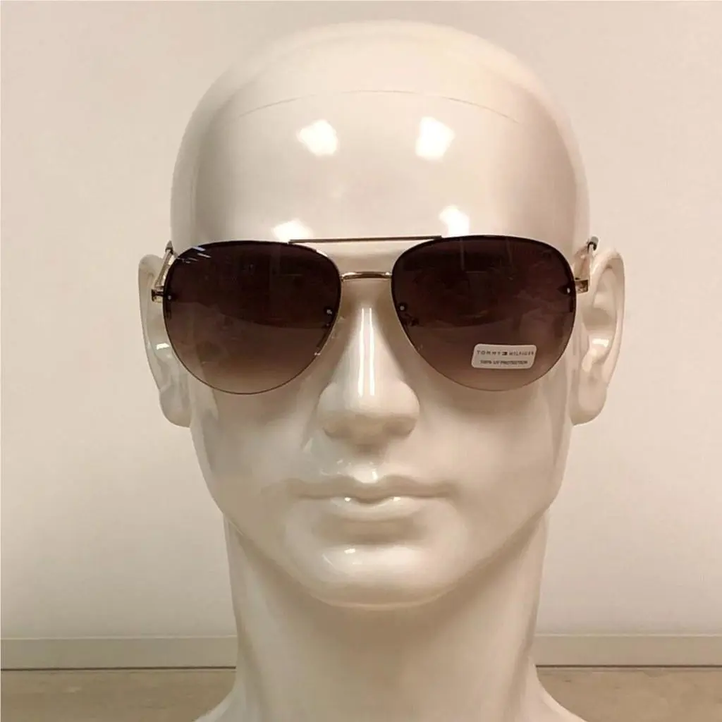 Tommy Hilfiger Gold Brown Aviator Frame Sunglasses