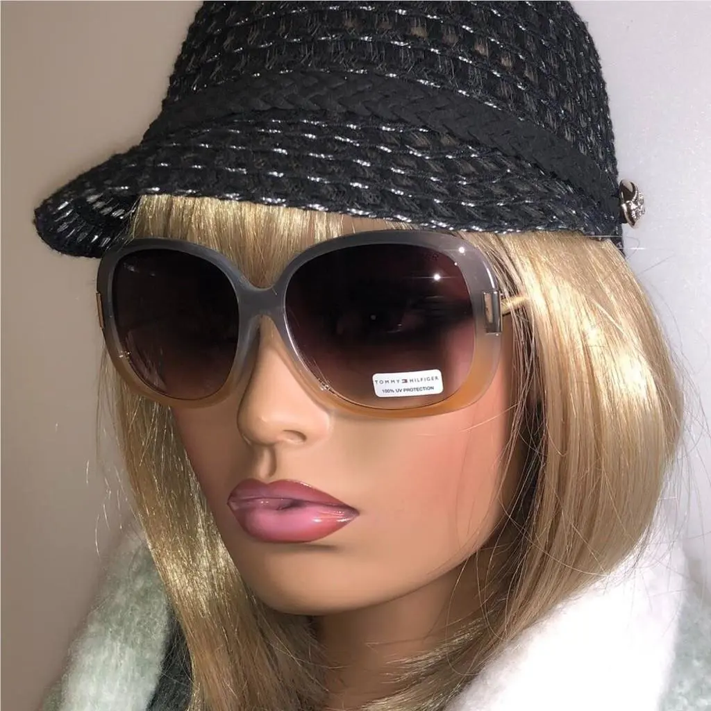 Tommy Hilfiger Gray Yellow Gradient Oversized Sunglasses